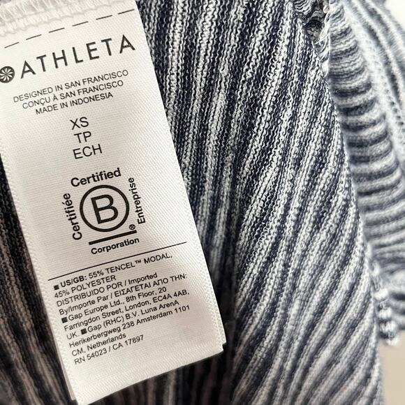 Athleta Womens Breezy Tank Top XS Gray Blue Stripe Pullover Workout 2024 Style - Picture 8 of 10